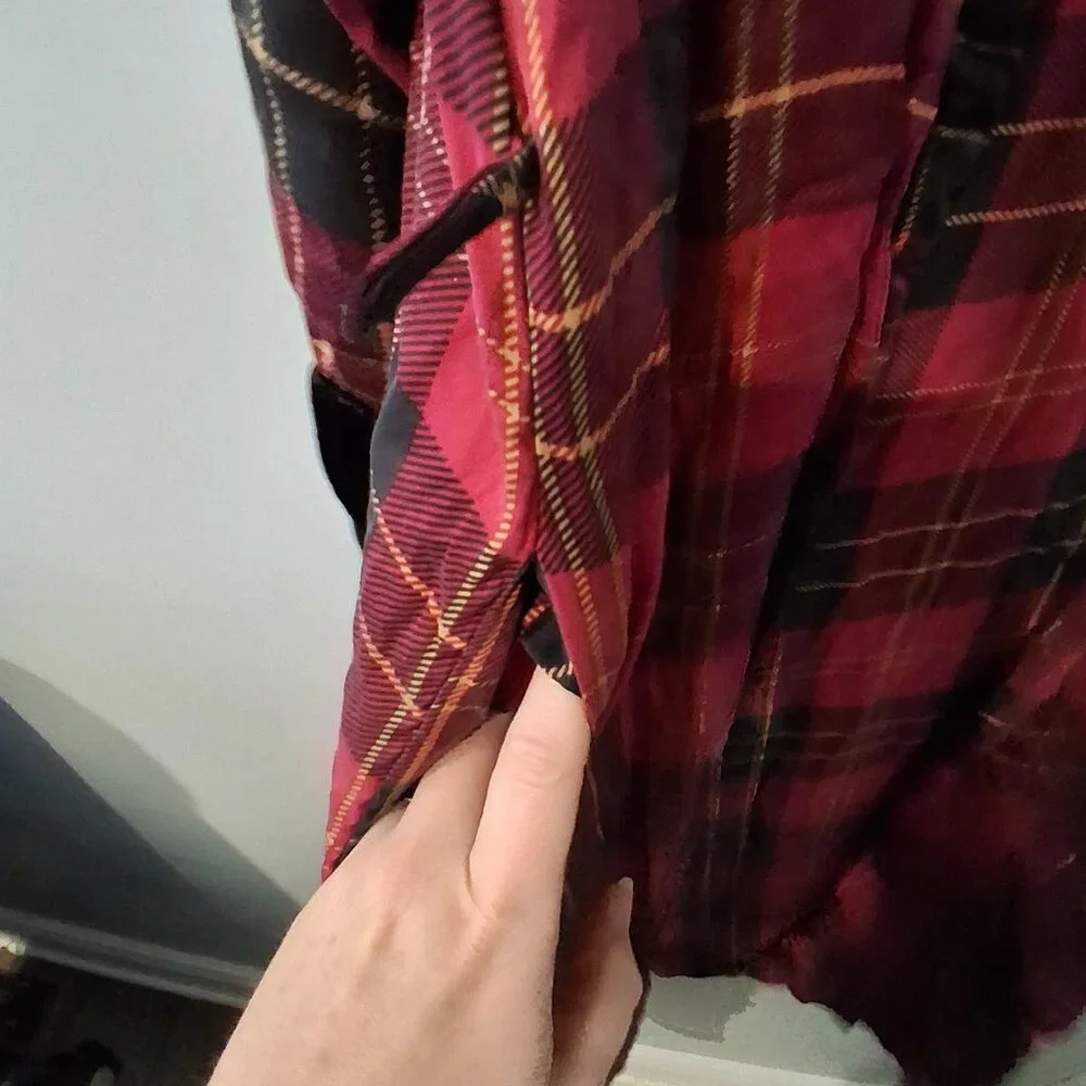 Victorias Secret vintage gold label long robe womens Small plaid silk NO BELT